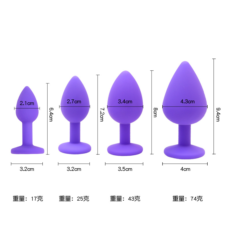 Diamond Silicone Anal Plug, Small Black-Gold Beaded Design for Adult Wear — detail image 5