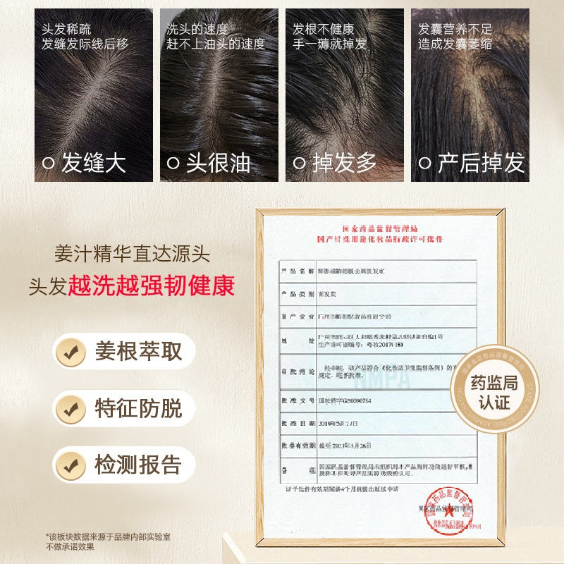 Hans Plant Natural Old Ginger King Anti-hair Loss Shampoo Ginger Oil Control Anti-Dandruff Shampoo Cream Thick Solid Development Hair Lotion