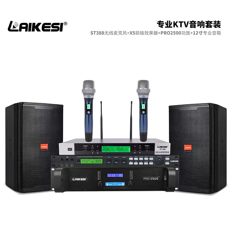 热销款推荐家庭音响设备一拖二+12寸音箱ktv音响全套专业ktv音响