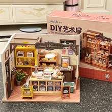 若来贝卡的面包店diy小屋房子模型别墅积木街景女孩礼物玩具