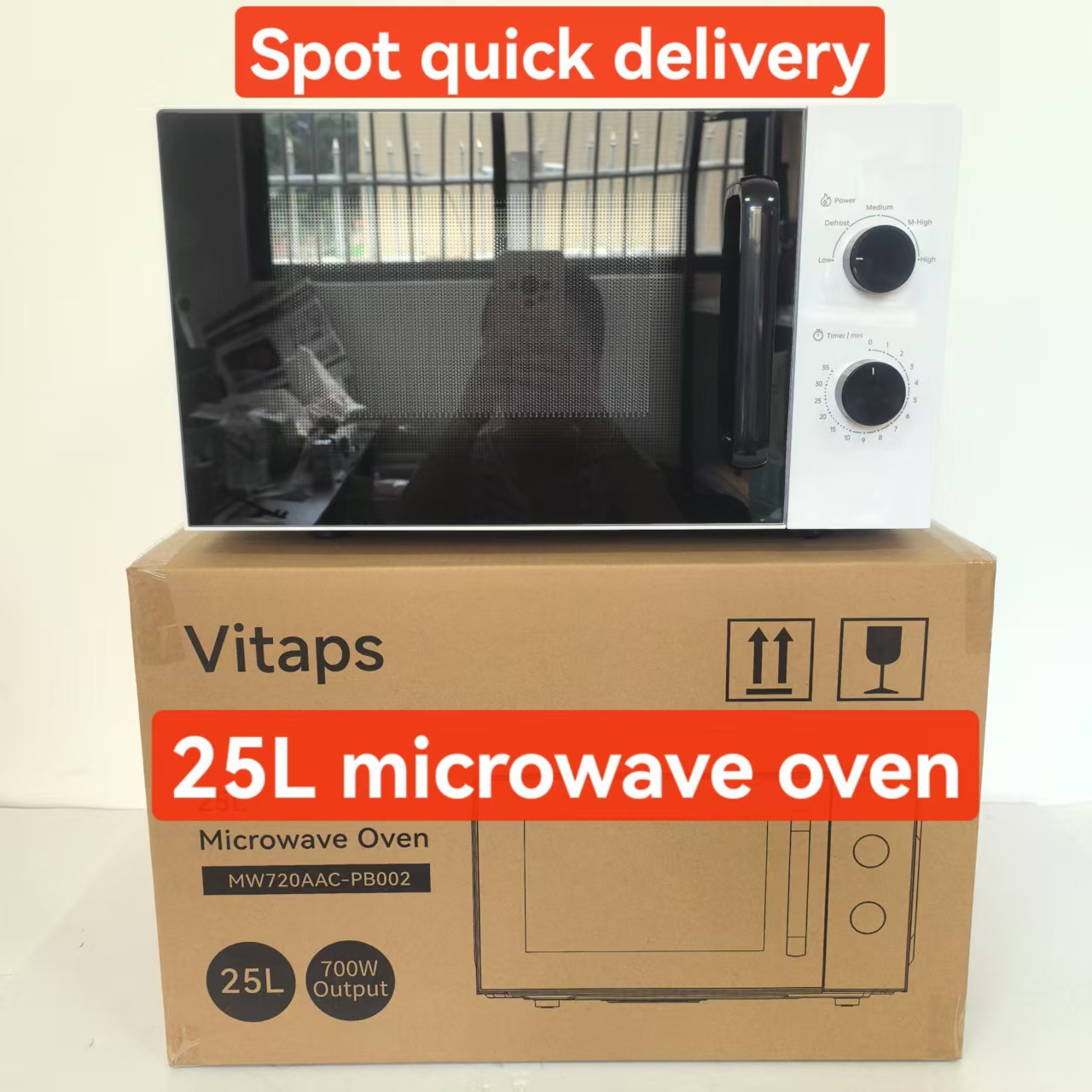 Cross-Border 25 Liter Microwave Oven Household Multi-Function Light Wave Oven Appointment Timer Factory Wholesale Smart Baking All-In-One Machine