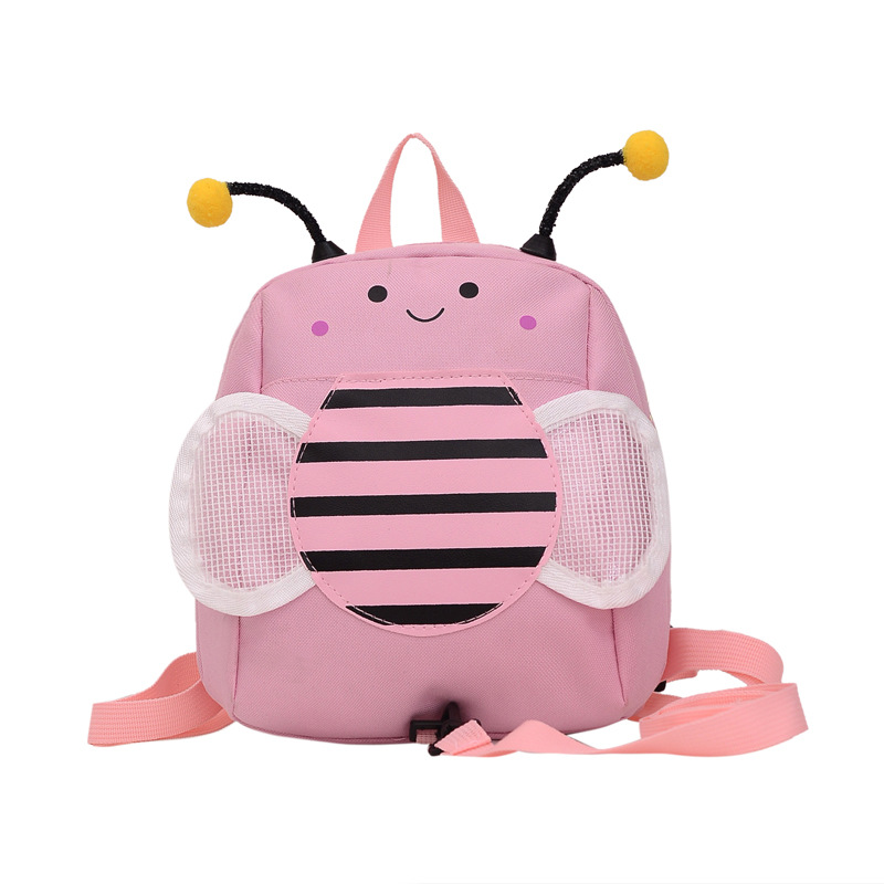 Nueva linda pequeña abeja anti-perdida niños mochila niño de dibujos animados mochila bebé kindergarten niña mochila