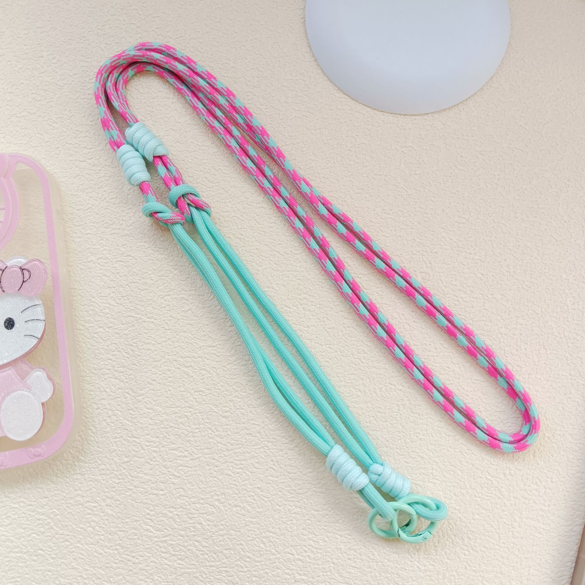 Correa multifuncional ajustable para teléfono móvil, portátil, de nailon, larga, para colgar del cuello, personalizada, tejida, antipérdida