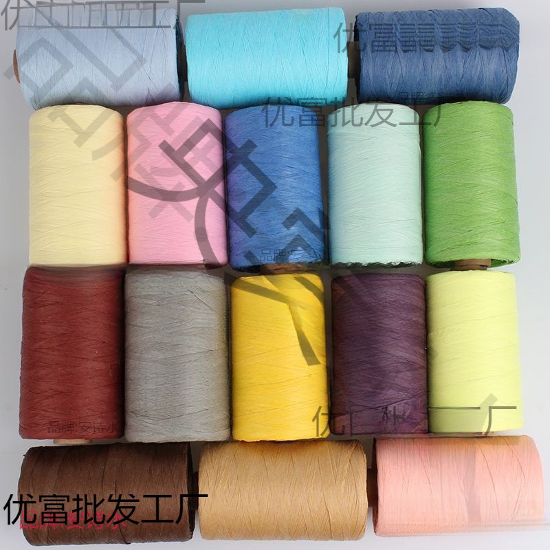 拉菲纸钩包线手工钩针毛线编织包包线夏凉帽手钩帽子拉菲草棉草线