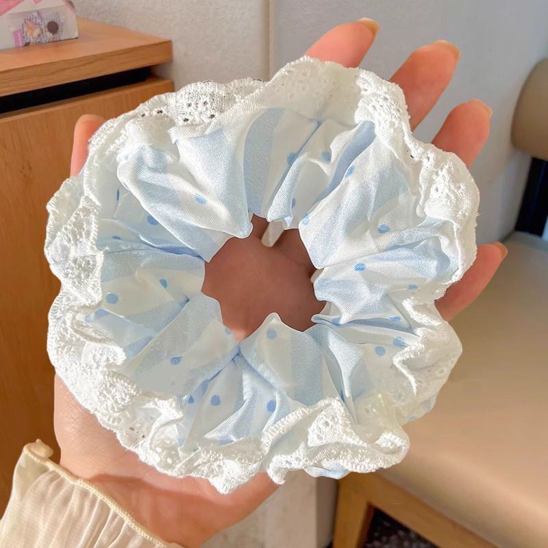 1#블루 폴카 도트 레이스 10cm
