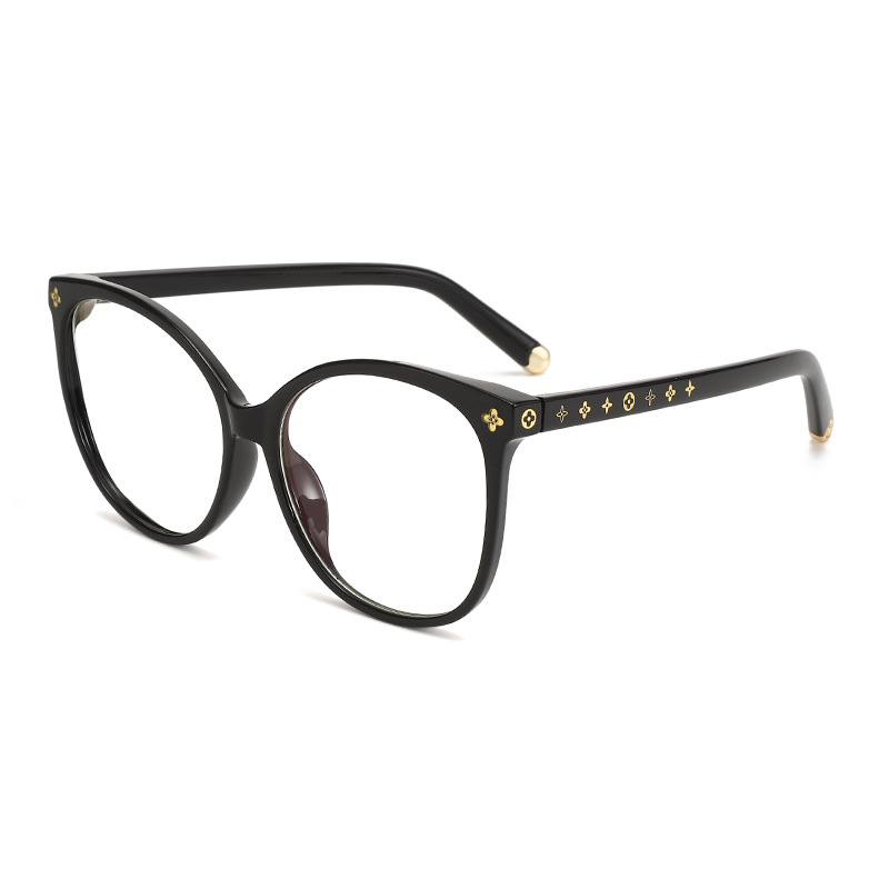 Gafas anti-luz azul de moda montura grande Nana misma lente marco de lente estudiante cuello blanco espejo plano marco