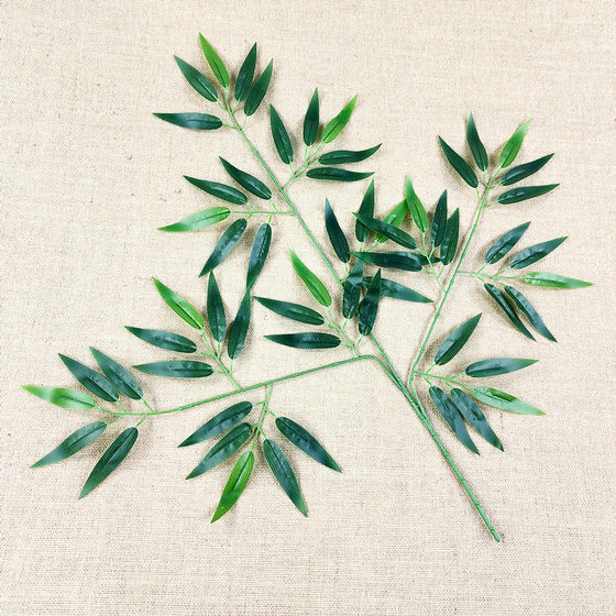 Simulation bamboo leaves over glue fake bamboo leaves plastic bamboo branch film Green small bamboo leaves artificial bamboo leaves bamboo decorative wholesale