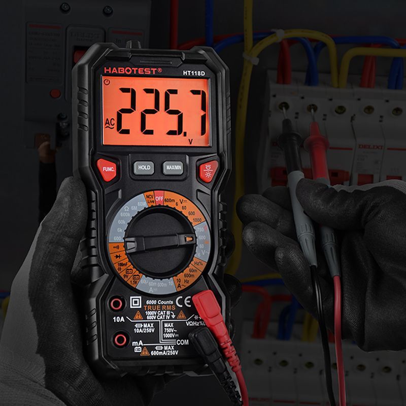 Multímetro digital HT118C, totalmente automático, inteligente, de alta precisión, específico para electricistas, anti-quemaduras, multímetro con pantalla digital, portátil