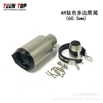 Suitable for Motorcycle Kawasaki Exhaust manifold - titanium-color-polygonal-black-tail-605mm