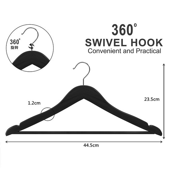 White Solid Wood Hanger Suit Suit Hotel Cross-border Clothes Hanging Seamless Clothes Support Admits Wooden Clothes Hanging Wholesale