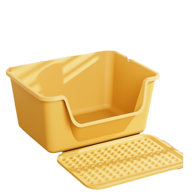 La caja de arena para gatos es de gran tamaño, semicerrada, gran caja de arena para gatos, gran protección contra salpicaduras externas, enorme inodoro para gatos Maine