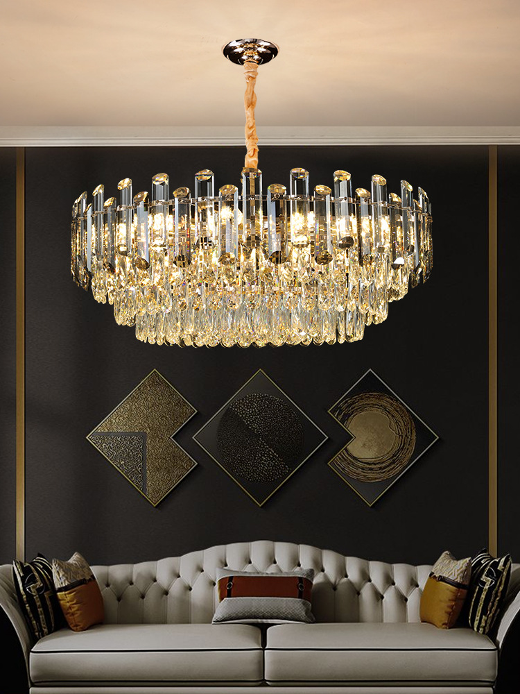 後現代輕奢客廳餐廳臥室水晶吊燈設計師個性煙灰香檳色2023年新款