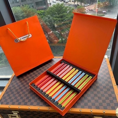 French LE CREUSET Cool Color Rainbow Chopsticks Household Dining Table Gift Box Ceramic Healthy Vibrant Tableware Set