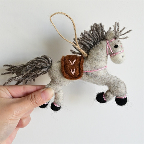 Nepal Custom Needle Felted Nepalese Handmade Wool Felt Pendant Cute Little Horse