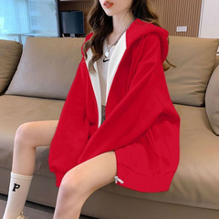 2025连帽卫衣女士秋冬季新款宽松显瘦大码胖妹妹运动拉链开衫外套