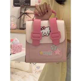 可爱HelloKitty方格书包凯蒂猫斜挎单肩小背包新款百搭可爱小方包