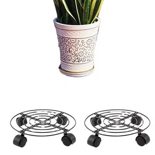 Rolling Metal Iron Potted Plant Flower Pot Planting Tripod Tray Foot Bath Wooden Barrel Rack Base Steel Cylinder Rack Mobile