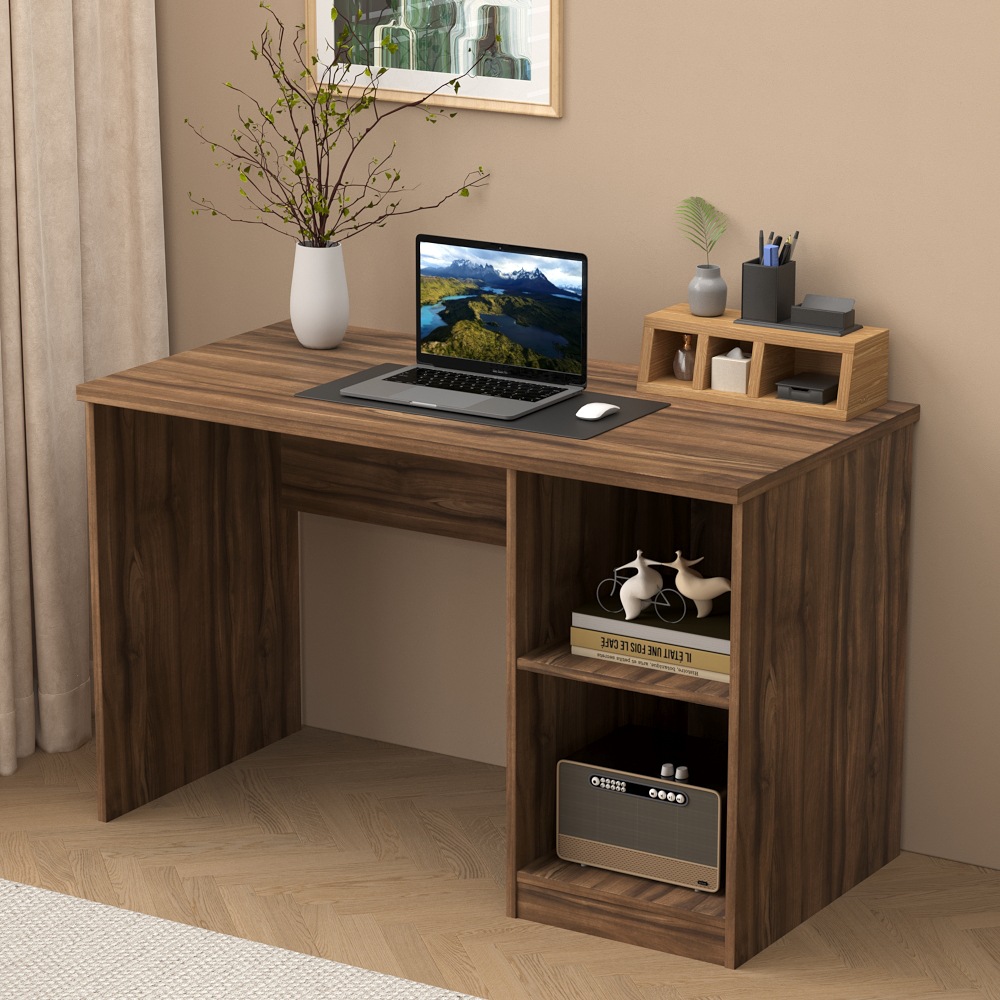 Mesa de escritorio transfronterizo para una sola persona, escritorio de computadora, escritorio de escritorio ecológico simple, escritorio de escritorio con estante, escritorio de personal image 4