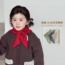 秋南 韩国儿童围巾冬季2025新款ins女童三角巾保暖宝宝围脖批发