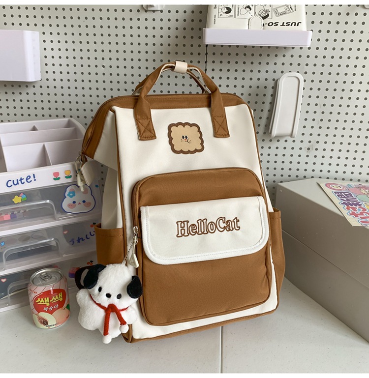 Kids Backpacks Women's Ins Trend Japanese Harajuku Style Personality Contrast Color Student Backpack Casual Simple Small Backpack_voghion.com