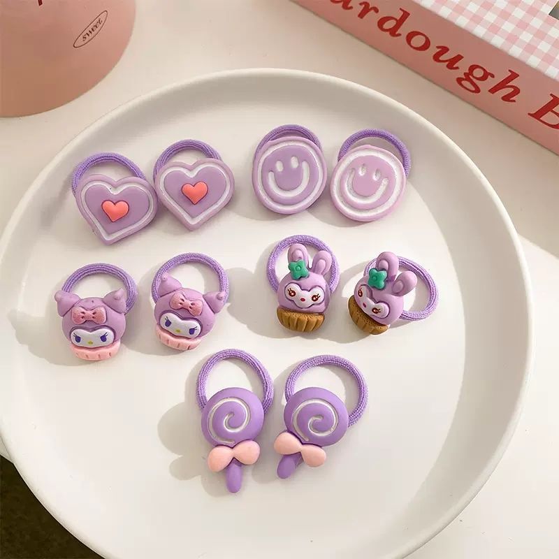 Bandas elásticas para el pelo para niñas, coleteros infantiles con dibujos animados, nuevo estilo 2025, coleteros para bebés que no dañan el cabello, accesorios para el cabello, coleteros con lazo, cuidado del cabello.