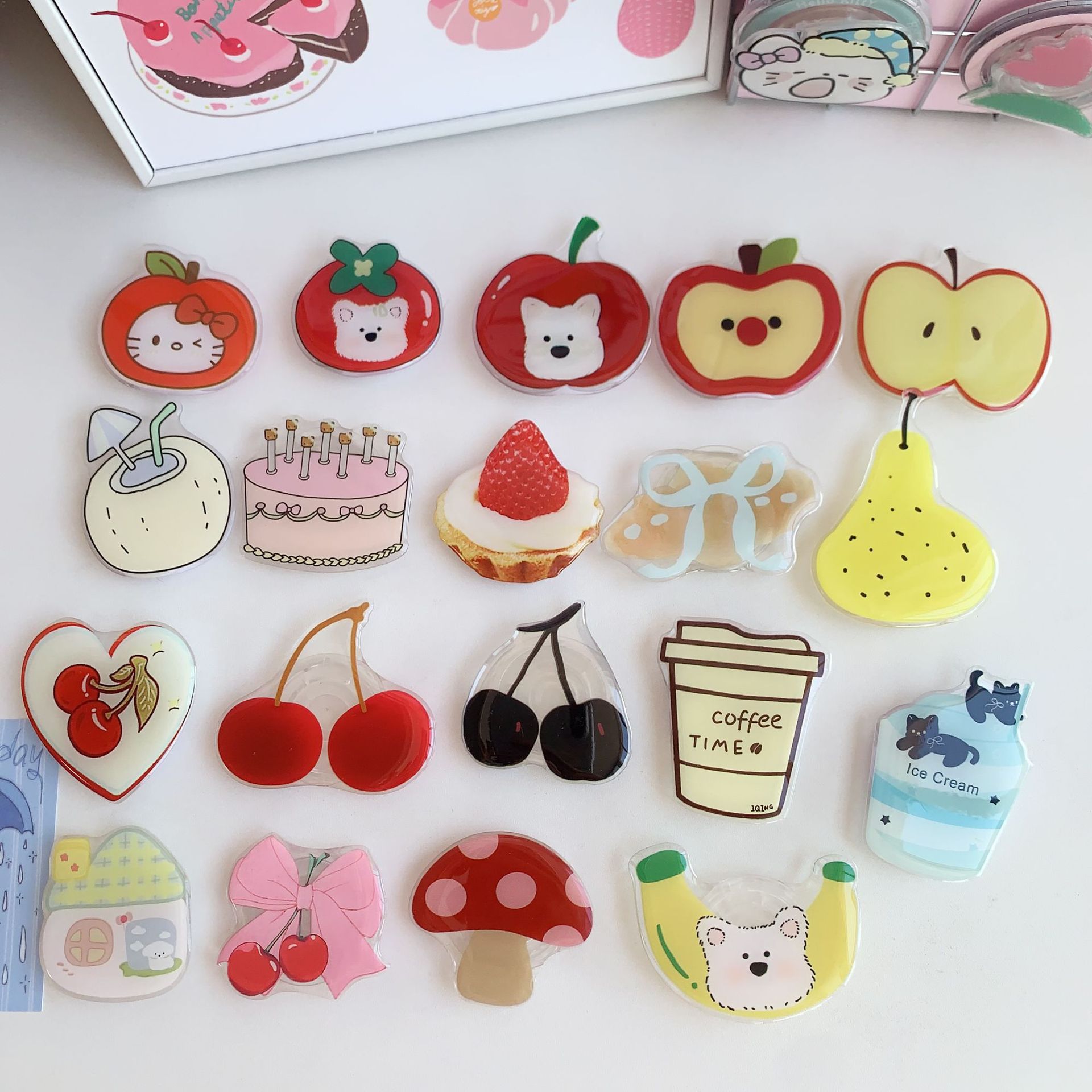 Apple West Highland Kitty Cat Holder Is Suitable for Any Mobile Phone Airbag Holder 3m Paste Lazy Artifact Creative