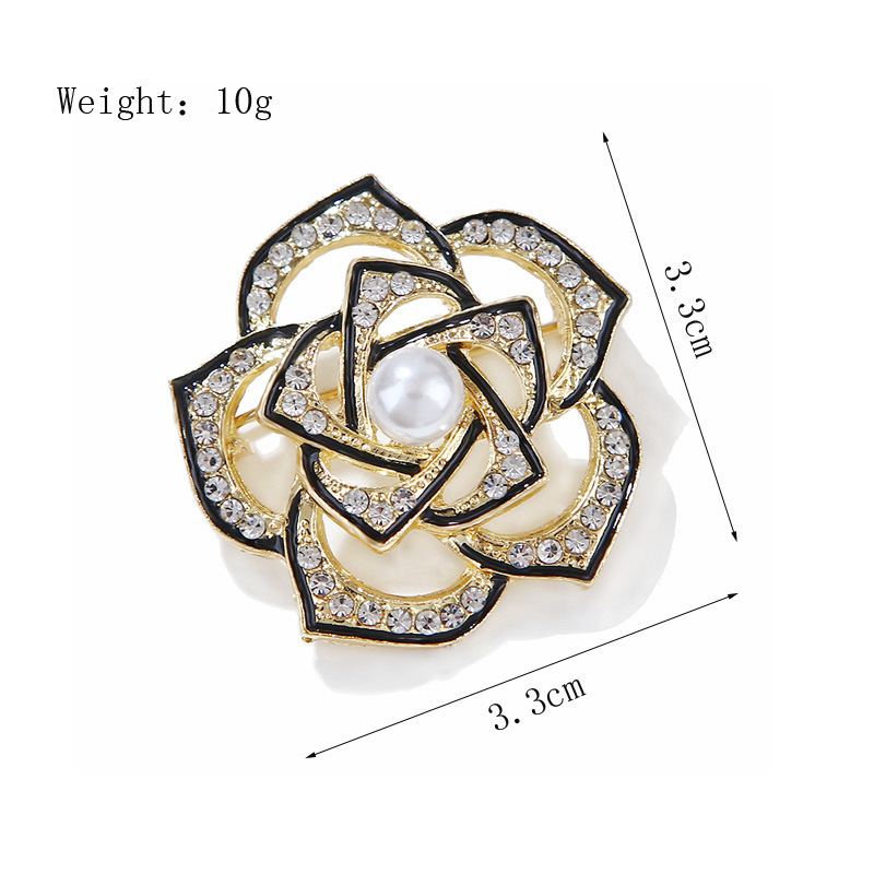 Lanhao Small Fragrance Camellia Exquisite Anti-Exposure Light Luxury Pin Accessory For Women Eco-Friendly Alloy Brooch_voghion.com