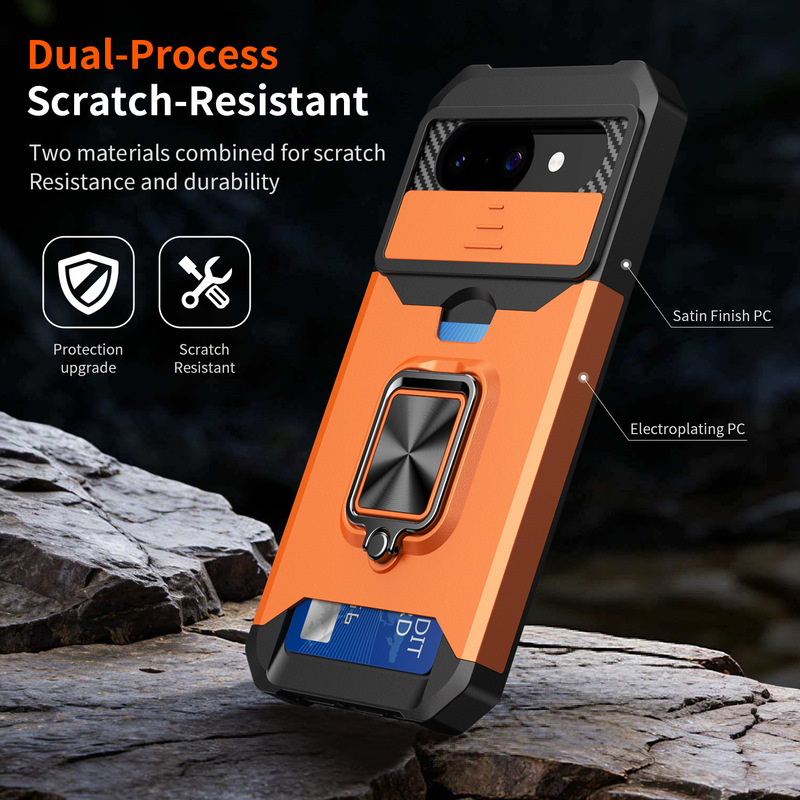 Card-Inserting Ring Sliding Window Case Suitable for Google Pixel 10A Phone Case Cross-Border 6/7/8/9 Car Magnetic Protective Cover