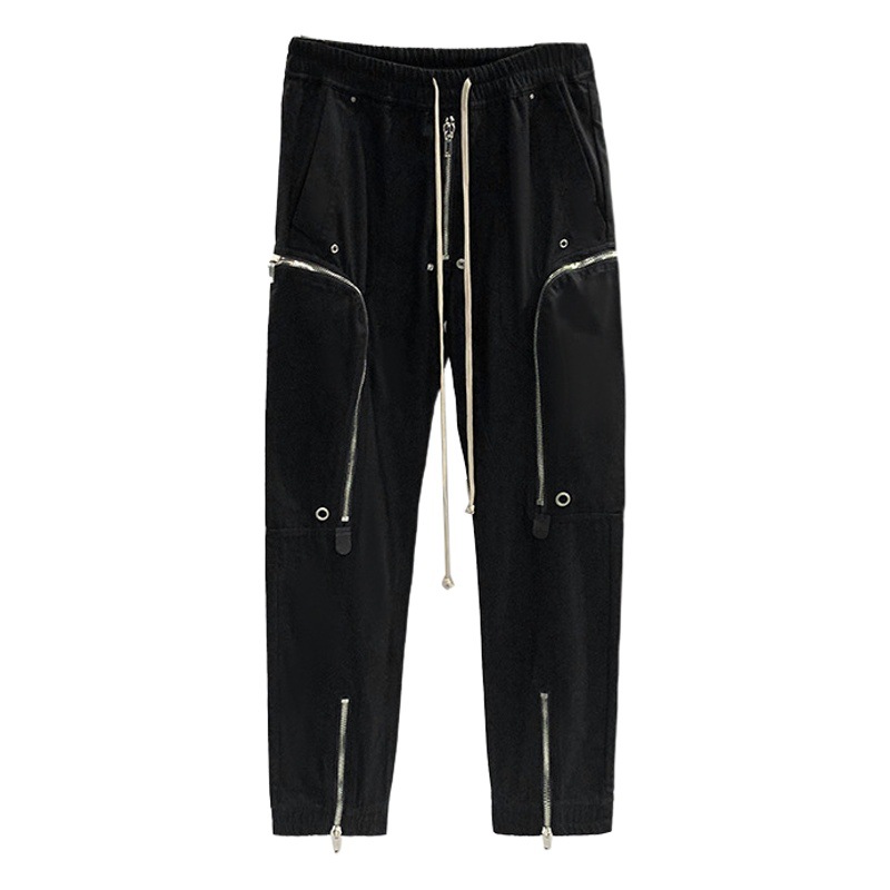 SUBHUMAN メンズ丨カーゴパンツ 多ジッパー メンズカジュアルパンツ 足首ダーク系 バイクパンツ 機能性