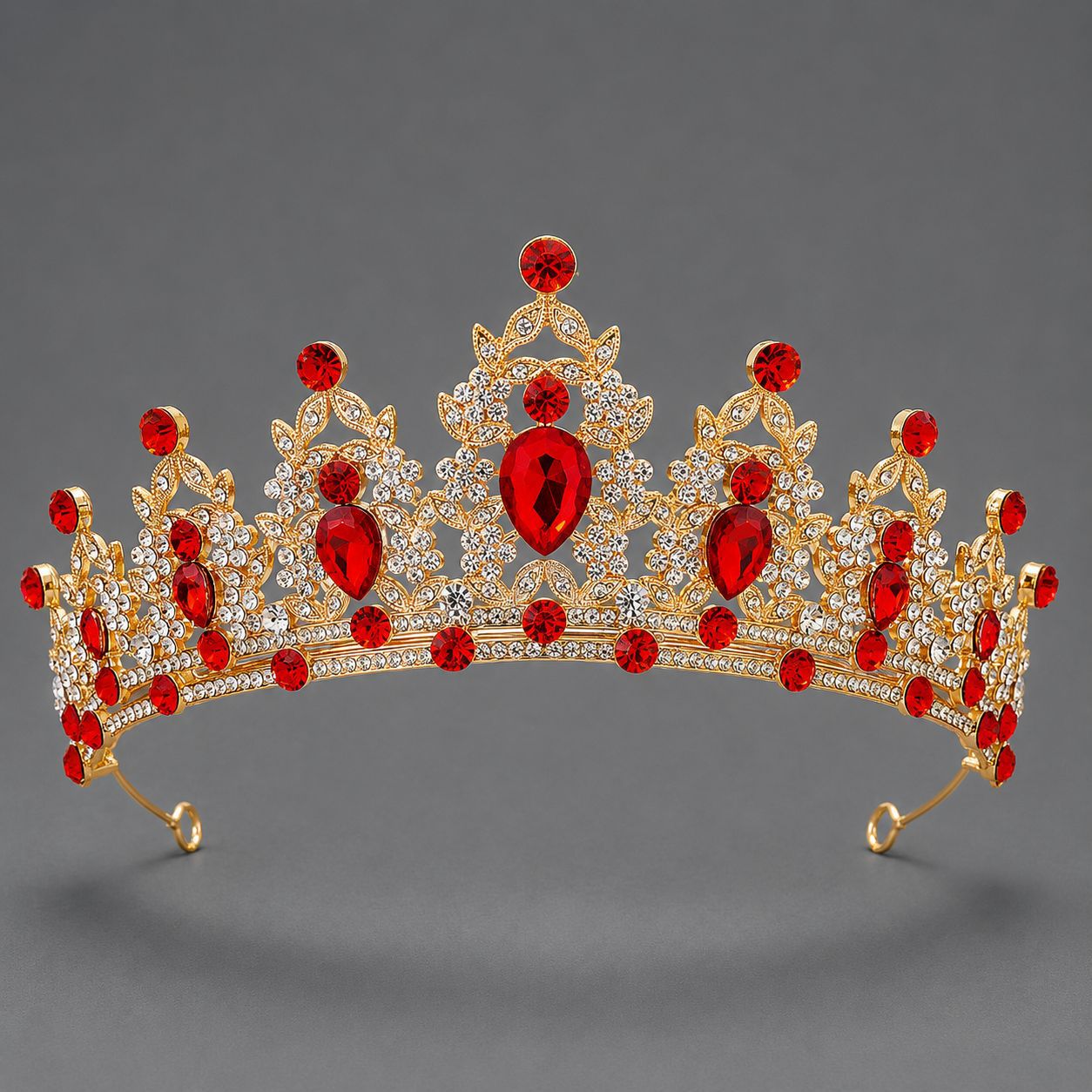 Corona de aleación con diamantes de colores retro, tocado nupcial de lujo ligero, para vestido de novia, vestido de noche, corona para desfile de moda, venta al por mayor directa de fábrica. image 20