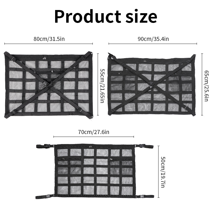 Los fabricantes de suministros para automóviles venden directamente cajas de almacenamiento, redes de almacenamiento en el techo del automóvil, bolsas de red para equipaje, bolsas de almacenamiento para automóviles colgantes