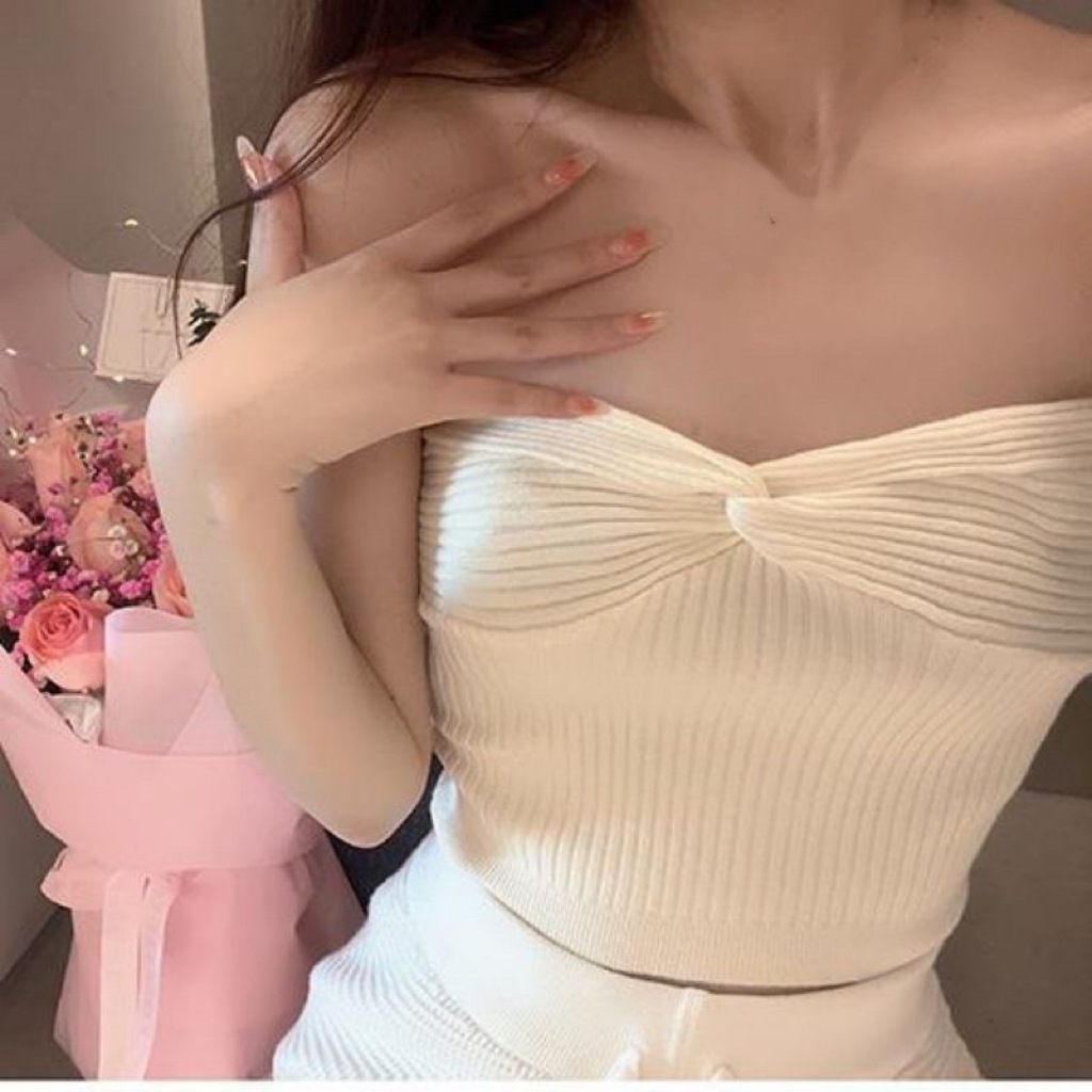 White bra top