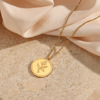 Fashionable pendant, jewelry stainless steel, necklace, European style, light luxury style, 750 sample gold