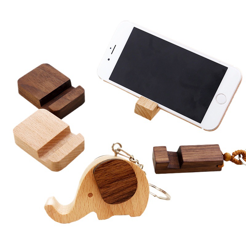Titular de teléfono móvil de registro personalidad creativa pequeño portátil de madera titular de teléfono móvil llavero logotipo al por mayor image 6