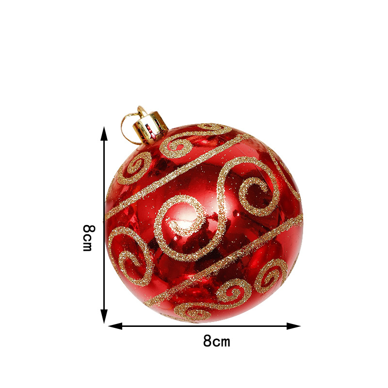 Árbol de Navidad transfronterizo 8cm bola de decoración de forma extraña bola 16 caja de regalos set colgante bola de colores props de decoración de Navidad