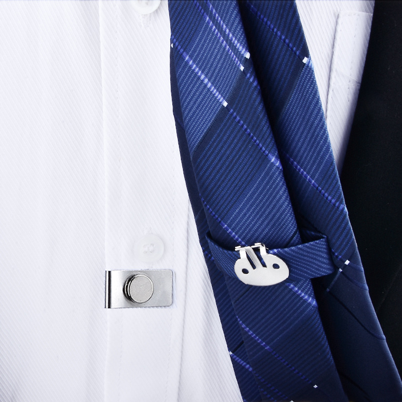 磁吸领带夹 防皱无痕衬衣磁吸扣防飘甩隐形门襟固定扣磁铁领带夹
