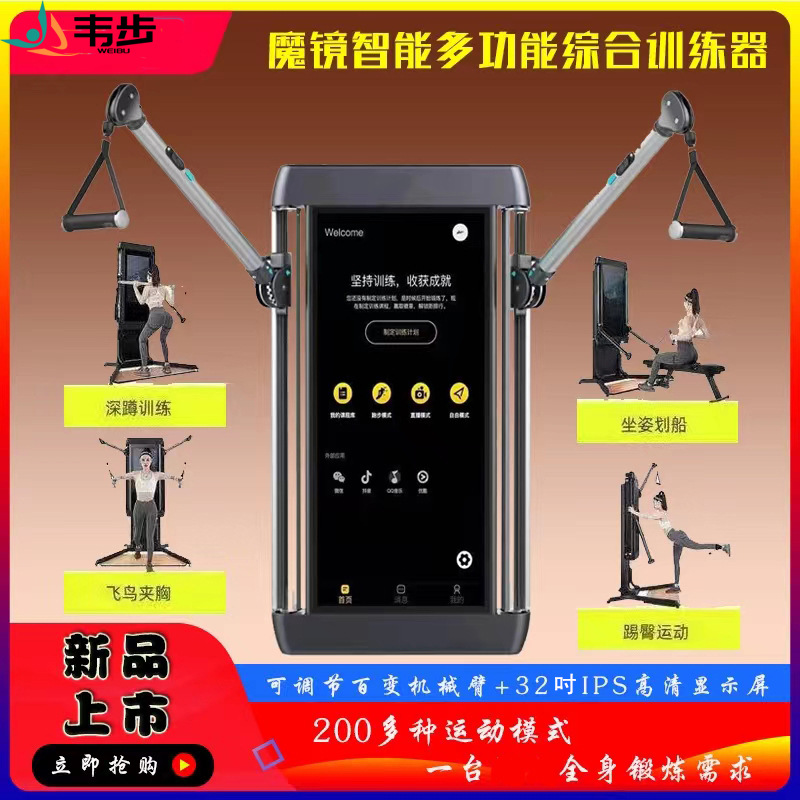 Smart Fitness Mirror Home Gantry Multi-Functional Wall-Mounted Small Bird Comprehensive Strength Training Equipment