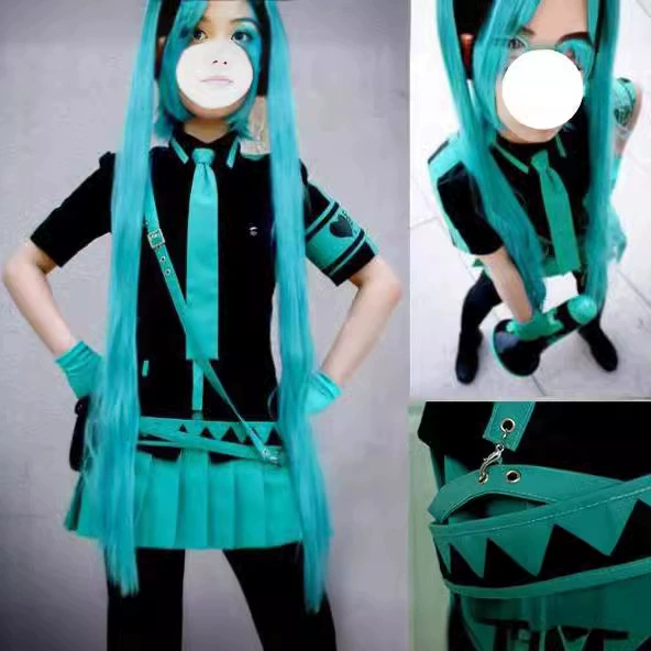 Косплей-костюм VOCALOID Chu Yin Weilai «Love War», зелёный/жёлтый, полный комплект с перчатками