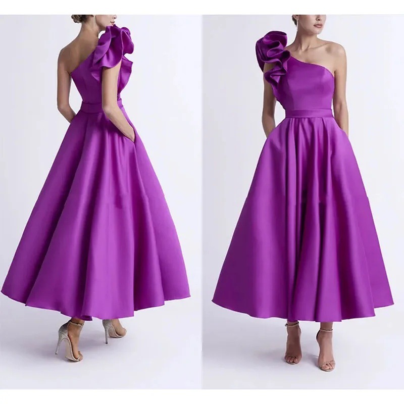 Purple Evening Dress, High-End and Elegant, Host's Vocal Performance Dress, Tutu Skirt, Coming-Of-Age Ceremony Princess Dress