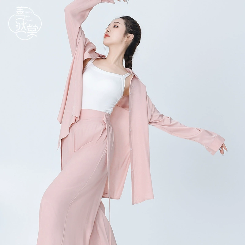 Shandeng Tang Современная танцевальная рубашка Танцевальное платье Классический танцевальный длинный рукав Натуральная стильная одежда Топ Бесплатный кардиган снаружи