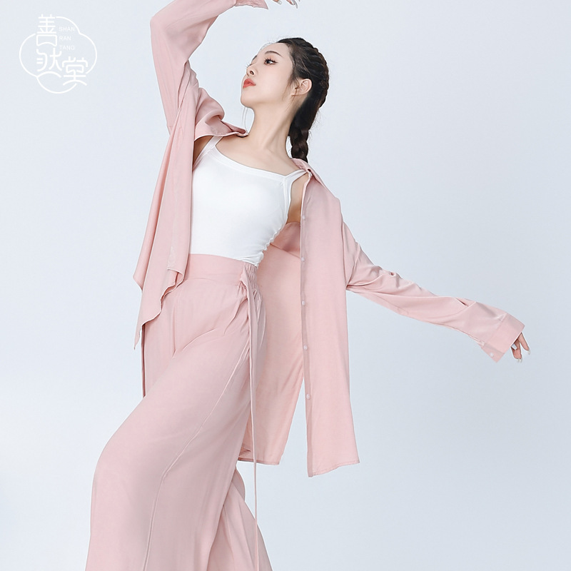 Shanran Tang modern dance shirt dance clothes classical dance long-sleeved practice clothes body clothes top loose cardigan outer wear