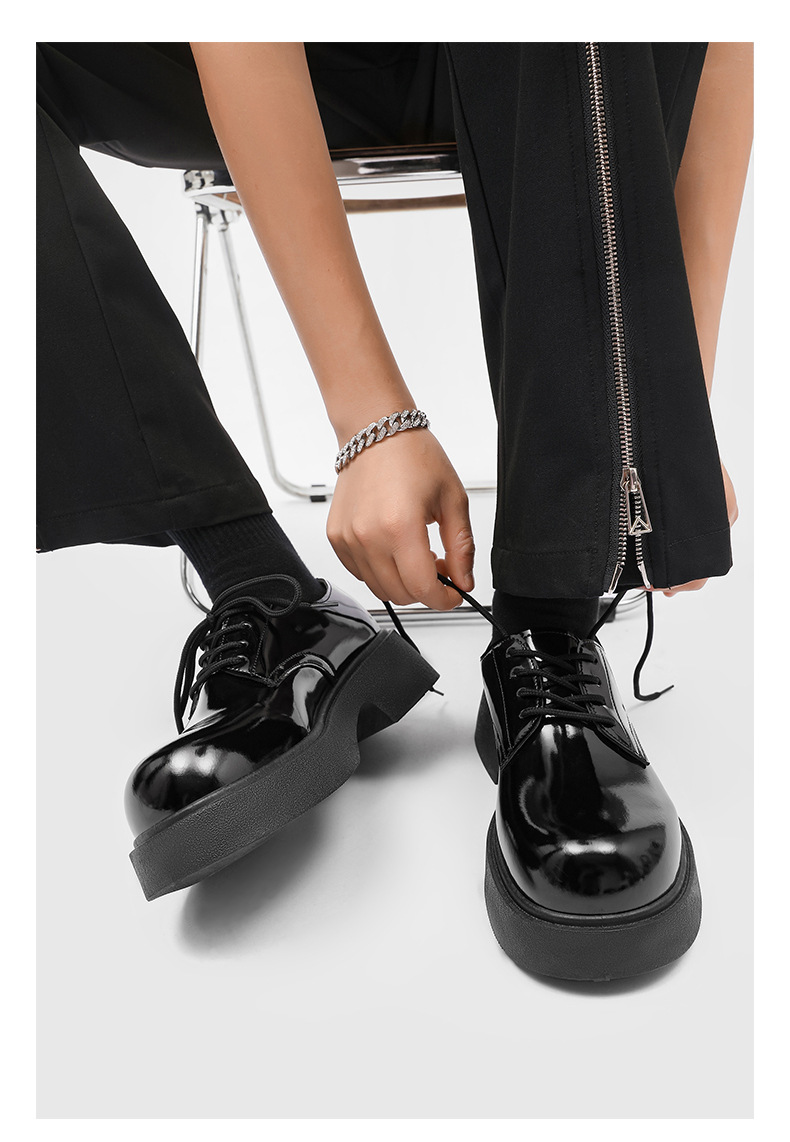 ShoeVault Large Leather Couple Style Japanese Short Boots 2025 Spring New Derby High Appearance Teen Boys Shoes Dropshipping_voghion.com