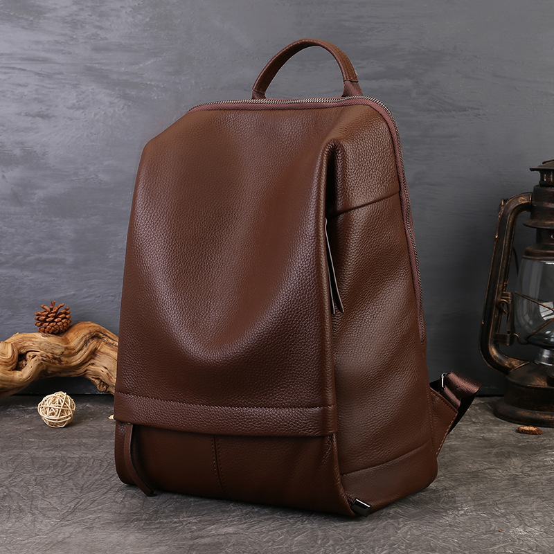 Business Trip 15inch Laptop Backpack 2025 First Layer Soft Cowhide Large Capacity Casual Versatile Backpack