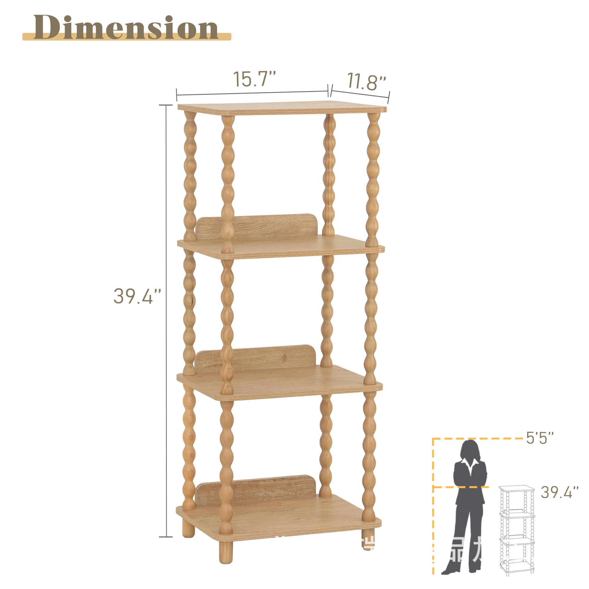 Estante de almacenamiento de madera maciza de varias capas, de pie, para sala de estar, dormitorio, cocina, baño, adornos decorativos, estilo retro, estante de almacenamiento para el hogar.