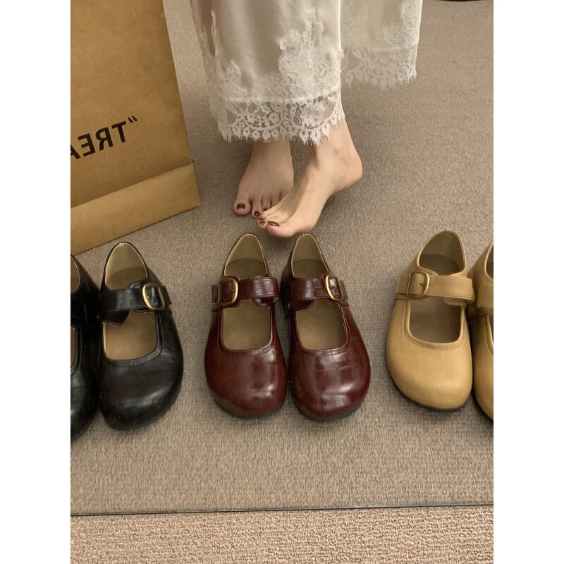 复古内增高玛丽珍鞋女2025春秋季新款圆头小红鞋勃肯单鞋休闲皮鞋|undefined