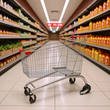 理货车超市网篮车大购物车仓库拣货衣服笼物流台车340升大容量