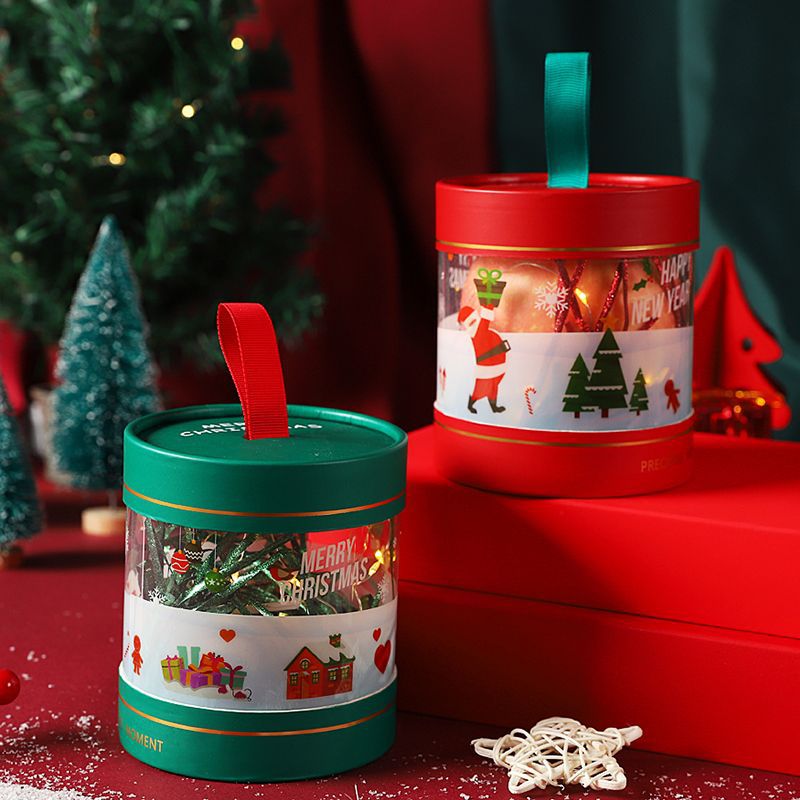 Caja de Apple de Navidad caja vacía caja de Navidad portátil Apple cilindro caja de embalaje kindergarten niños caja de regalo