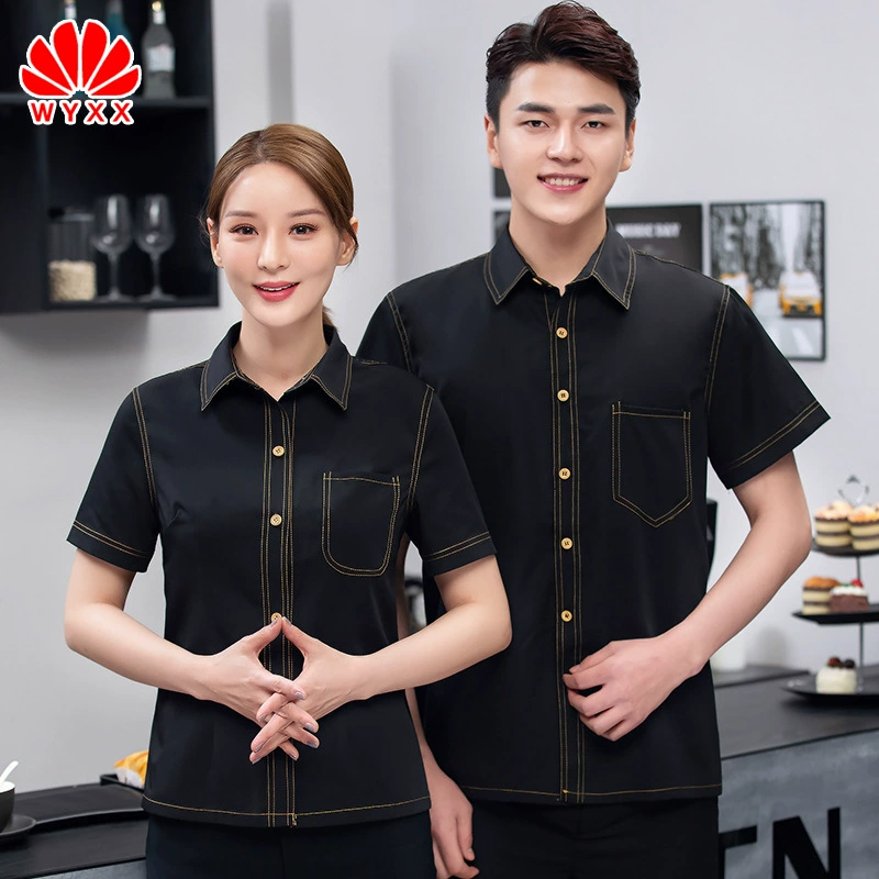 Отель Кейтеринг летнее платье горячий горшок магазин отель рабочая одежда Кофейня с коротким рукавом выпечка магазин Униформа Женская