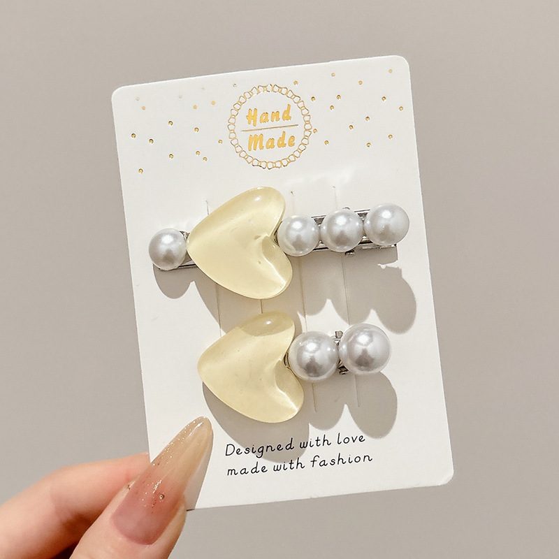 Crema ondulado punto arco clip para el cabello de la mujer adorable lateral cabello roto frisa clip de boca de pato clip para la niña clip para el cabello