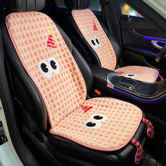 汽車坐墊冬季加絨毛絨座墊四季通用粉色搞怪單片座椅冬款加熱女士